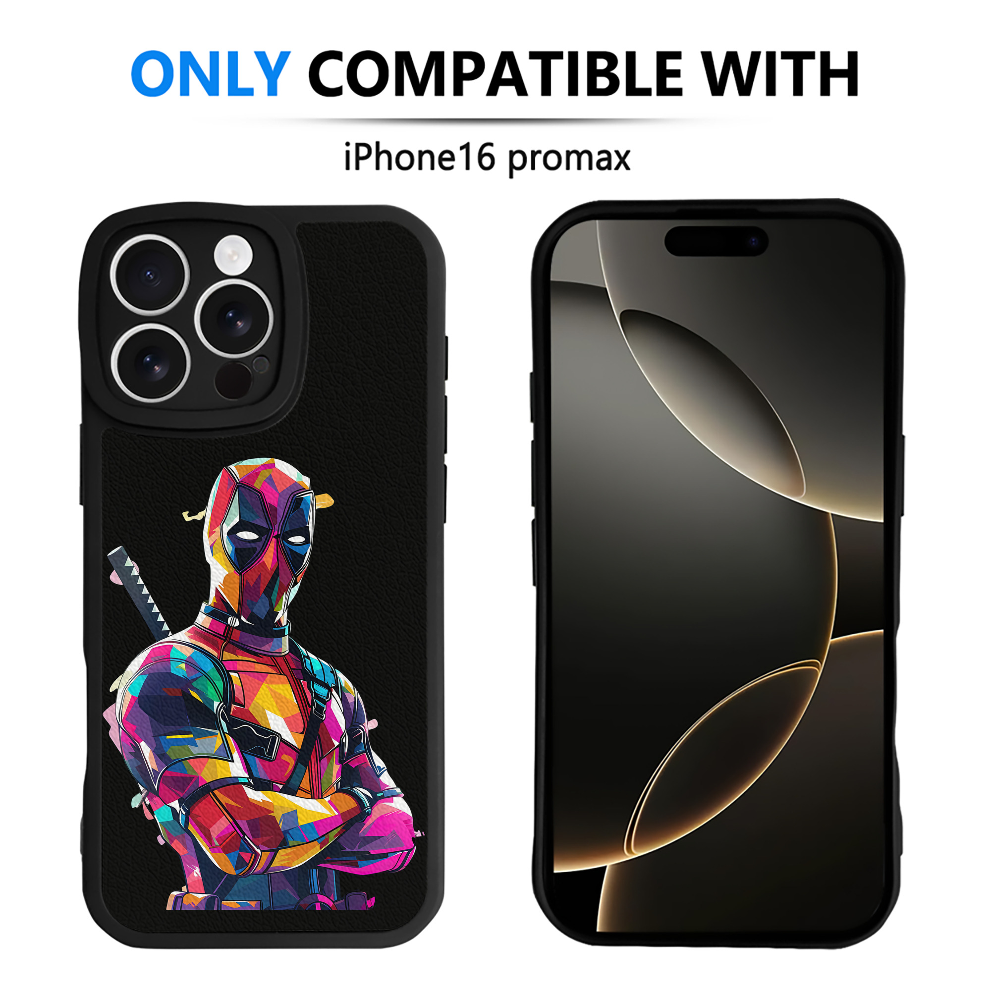 （画像用） Deadpool デッドプール 【iPhone 16シリーズ対応】シリコンスマホケース（レザー調） 材質：シリコン
